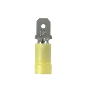 Panduit Male Insulated Loose Piece Disconnects 12 - 10 AWG Funnel Barrel 0.250 in Yellow