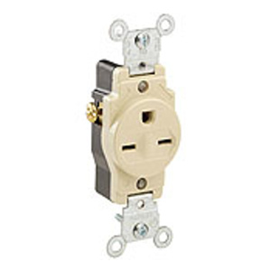 Leviton 5029 Series Single Receptacles 15 A 125/250 V 2P3W 6-15R Commercial Specification Grade Brown