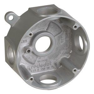 ABB Thomas & Betts Weatherproof Round Outlet Boxes 1-5/8 in Metallic 3/4 in 5 Hub