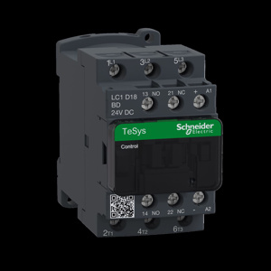 Square D LC1D TeSys™ Deca IEC Contactors 18 A 3 Pole 24 VDC