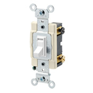 Leviton 54504-2 Series Toggle Switches 15 A White 4-Way, DPDT