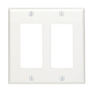 Leviton Standard Decorator Wallplates 2 Gang White Thermoset Plastic Device