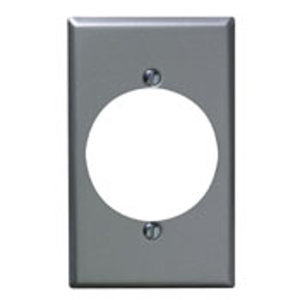 Leviton Standard Round Hole Wallplates 1 Gang 2.15 in Aluminum Steel Device