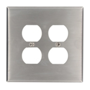 Leviton Oversized Duplex Wallplates 2 Gang Stainless Steel 430 Stainless Steel Device