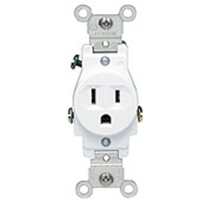 Leviton 5015 Series Single Receptacles 15 A 125 V 2P3W 5-15R Commercial Specification Grade Ivory