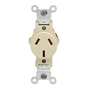 Leviton 5032 Series Single Receptacles 20 A 125/250 V 2P3W 10-20R Commercial Specification Grade Black