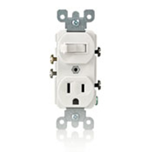 Leviton 5225 Series Combination Devices 15 A 120/277 V Toggle/Receptacle 5-15R