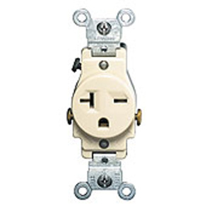 Leviton 5821 Series Single Receptacles 20 A 250 V 2P3W 6-20R Commercial Ivory