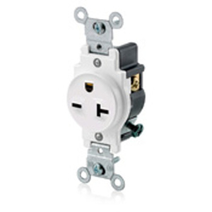 Leviton 5821 Series Single Receptacles White 6-20R Commercial