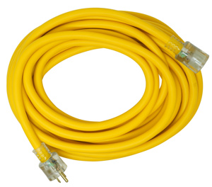 Southwire Lighted SJEOOW Extension Cords 15 A 125 V 10/3 50 ft Yellow Straight 5-15P/5-15R