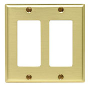 Leviton Standard Decorator Wallplates 2 Gang Brass Brass Device