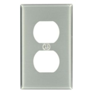 Leviton Standard Duplex Wallplates 1 Gang Aluminum Aluminum Device