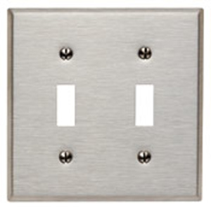 Leviton Standard Toggle Wallplates 2 Gang Stainless Steel 430 Stainless Steel Device