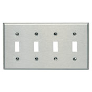 Leviton Standard Toggle Wallplates 4 Gang Stainless Steel 302 Stainless Steel Device