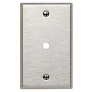 Leviton Standard Coax Wallplates 1 Gang 0.312 in Stainless Steel 430 Stainless Steel Box