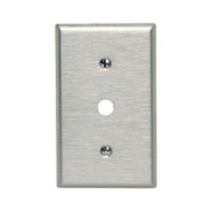 Leviton Standard Coax Wallplates 1 Gang 0.406 in Stainless Steel 302 Stainless Steel Strap