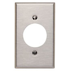 Leviton Standard Round Hole Wallplates 1 Gang 1.60 in Stainless Steel 302 Stainless Steel Device