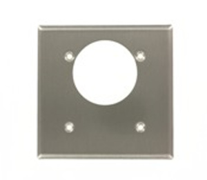 Leviton Standard Offset Round Hole Wallplates 2 Gang 2.15 in Aluminum Aluminum Device