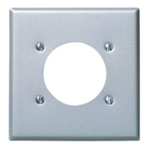Leviton Standard Round Hole Wallplates 2 Gang 2.15 in Stainless Steel 430 Stainless Steel Device