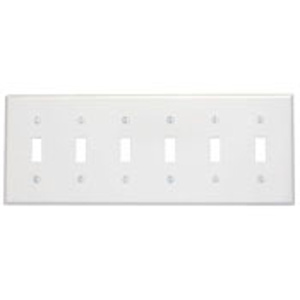 Leviton Standard Toggle Wallplates 6 Gang Stainless Steel 302 Stainless Steel Device