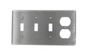 Leviton Standard Duplex Toggle Wallplates 4 Gang Stainless Steel 430 Stainless Steel Device