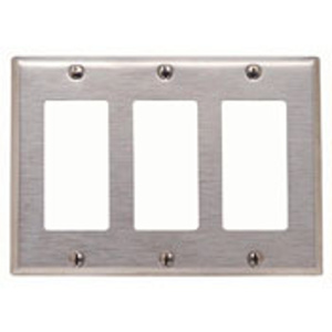 Leviton Standard Decorator Wallplates 3 Gang Stainless Steel 302 Stainless Steel Device