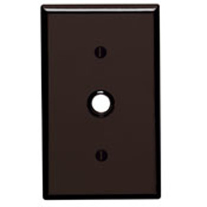 Leviton Standard Coax Wallplates 1 Gang 0.406 in Brown Thermoset Plastic Strap