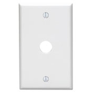 Leviton Standard Coax Wallplates 1 Gang 0.625 in White Thermoset Plastic Box