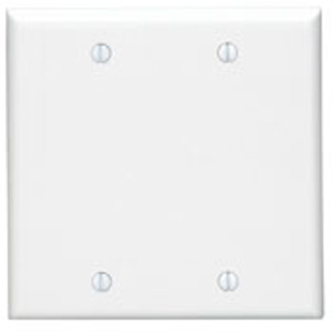 Leviton Standard Blank Wallplates 2 Gang White Thermoset Plastic Box
