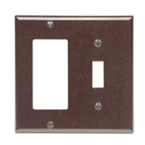 Leviton Standard Decorator Toggle Wallplates 2 Gang Brown Thermoset Plastic Device