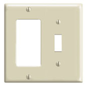 Leviton Standard Decorator Toggle Wallplates 2 Gang Ivory Thermoset Plastic Device