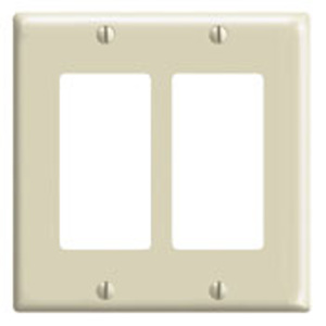 Leviton Standard Decorator Wallplates 2 Gang Ivory Thermoset Plastic Device