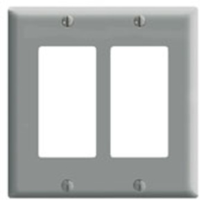 Leviton Standard Decorator Wallplates 2 Gang Gray Thermoset Plastic Device