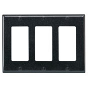 Leviton Standard Decorator Wallplates 3 Gang Black Thermoset Plastic Device