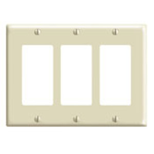 Leviton Standard Decorator Wallplates 3 Gang Ivory Thermoset Plastic Device