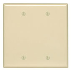 Leviton Midsized Blank Wallplates 2 Gang Ivory Thermoset Plastic Box