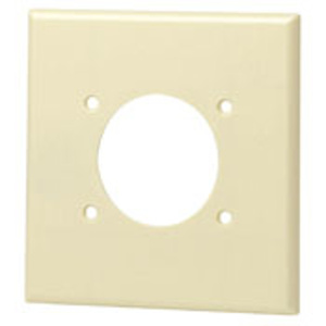 Leviton Standard Round Hole Wallplates 2 Gang 2.15 in Ivory Thermoset Plastic Device