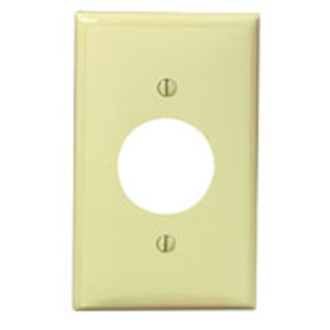 Leviton Standard Round Hole Wallplates 1 Gang 1.406 in Ivory Nylon Device