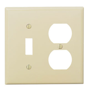 Leviton Standard Duplex Toggle Wallplates 2 Gang Ivory Nylon Device