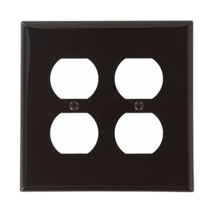 Leviton Standard Duplex Wallplates 2 Gang Brown Nylon Device