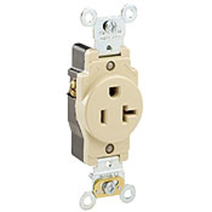 Leviton 5361 Series Single Receptacles 20 A 125 V 2P3W 5-20R Heavy-Duty Industrial Specification Grade Brown