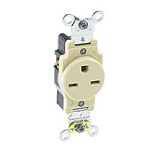 Leviton 5661 Series Single Receptacles 15 A 250 V 2P3W 6-15R Heavy-Duty Industrial Specification Grade Ivory<multisep/>Ivory