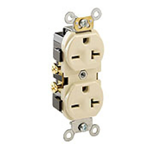 Leviton 5822 Series Duplex Receptacles 20 A 250 V 2P3W 6-20R Commercial Specification Grade Ivory<multisep/>Ivory
