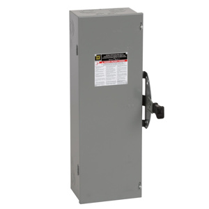 Square D DTU3 Series Non-fused Three Phase Double Throw Disconnects 30 A NEMA 1 240 VAC, 250 VDC
