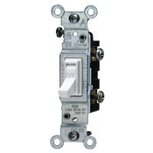Leviton SPST Toggle Light Switches 15 A White 120 V