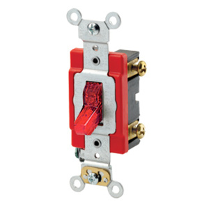 Leviton SPST Toggle Light Switches 20 A 277 V Red