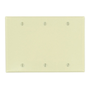 Leviton Standard Blank Wallplates 3 Gang Ivory Thermoset Plastic Box
