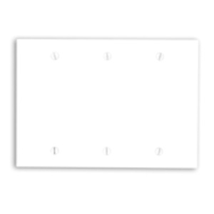 Leviton Standard Blank Wallplates 3 Gang White Thermoset Plastic Box