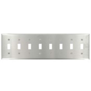 Leviton Standard Toggle Wallplates 8 Gang Stainless Steel 302 Stainless Steel Device