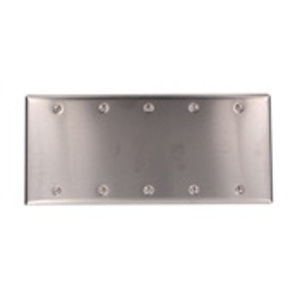 Leviton Standard Blank Wallplates 5 Gang Stainless Steel 302 Stainless Steel Box
